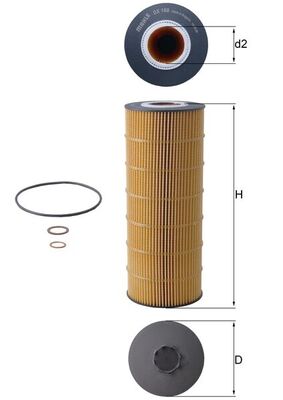 Filter OX168D - Mahle - Oil